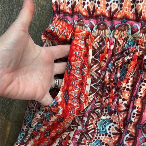 Boston Proper Red and Pink Geometric Jumpsuit - Picture 5 of 10